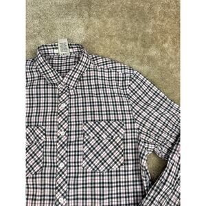 Blue Gear BG Size XL Men’s Scarlet Gray Plaid Button Up Slim Fit A167